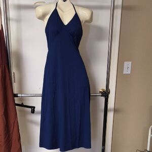 Elegant Navy Halter Dress